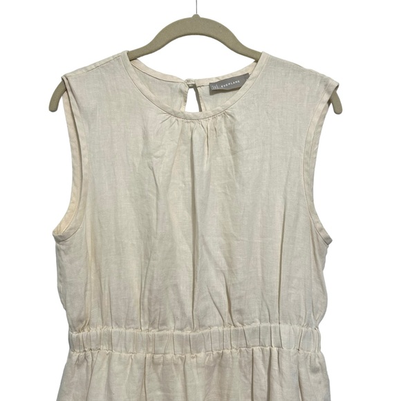 Everlane The Linen Open Back Dress Sz 6 Cream - Picture 4 of 14